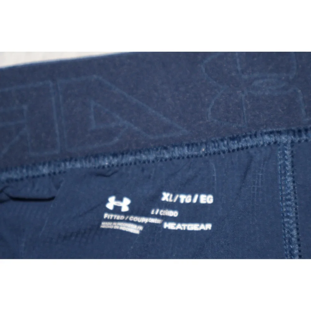 Under Armour Athletic Shorts Mens XL Blue HeatGear Fitted Running Gym 8
